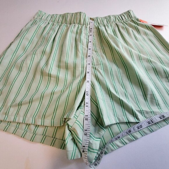 Colsie Womens Green Striped Sleep Shorts Elastic waistband for flexible fit S - Picture 4 of 9